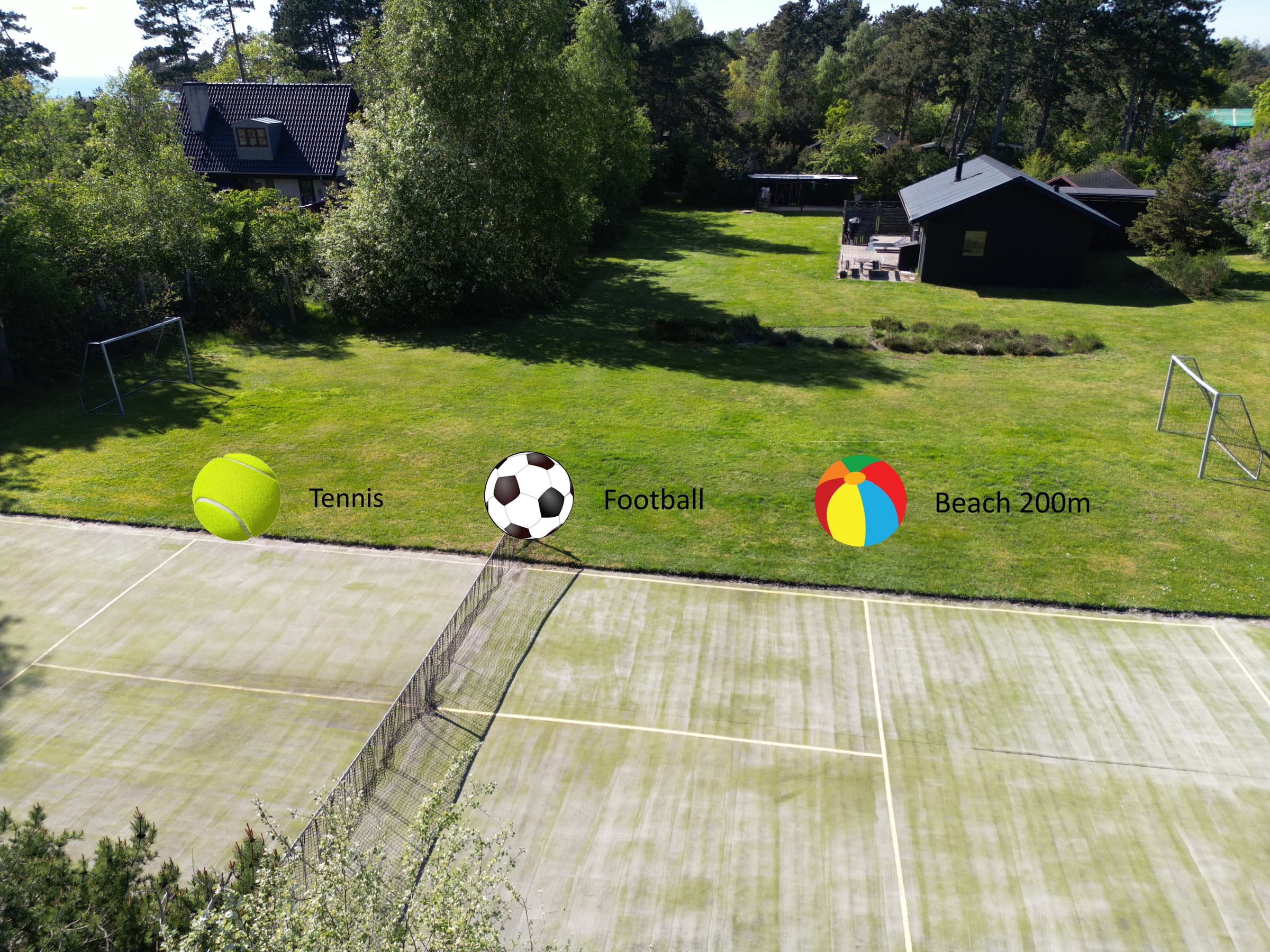 Unikt feriested med tennisbane den aktive familie hovedbillede